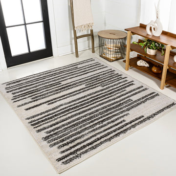 Khalil Modern Berber Stripe Area Rug